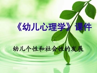 幼儿心理学(幼儿个性和社会性的发展)---2