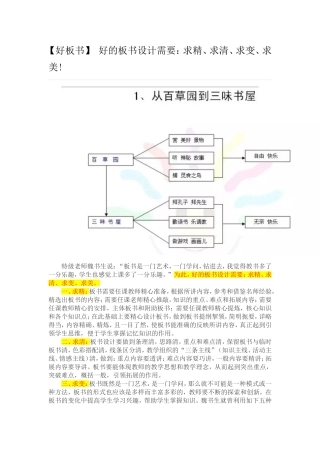 好的板书设计