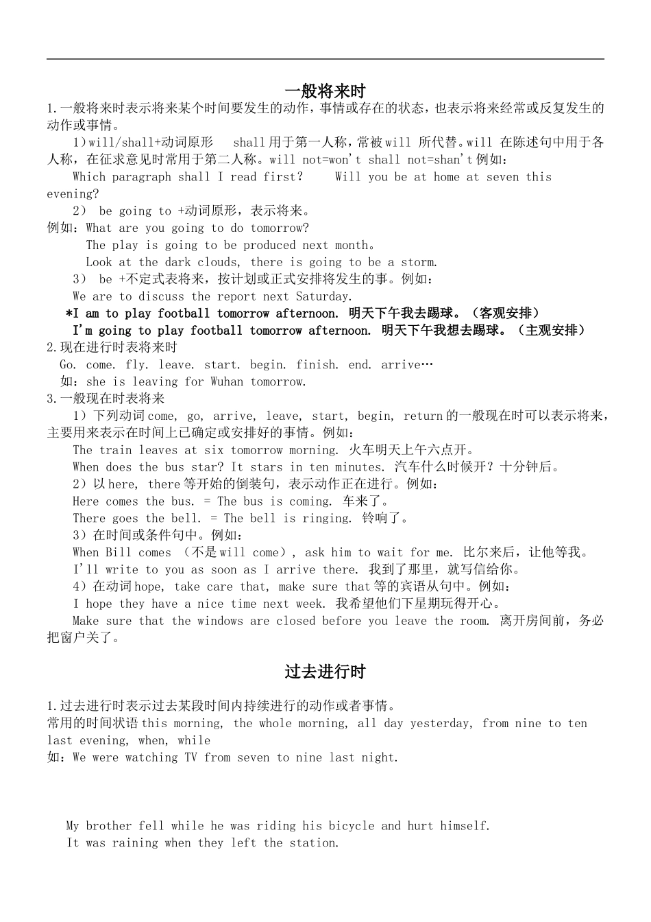 一般将来时、过去进行时_第1页