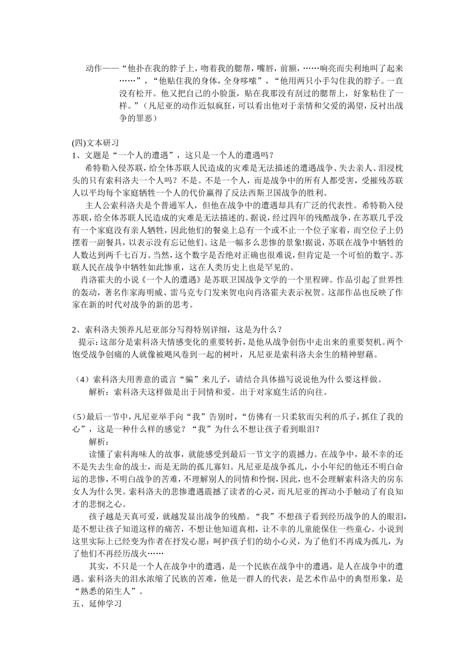 一个人的遭遇教案1_第3页