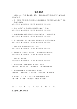 抱负测试(娱乐版)