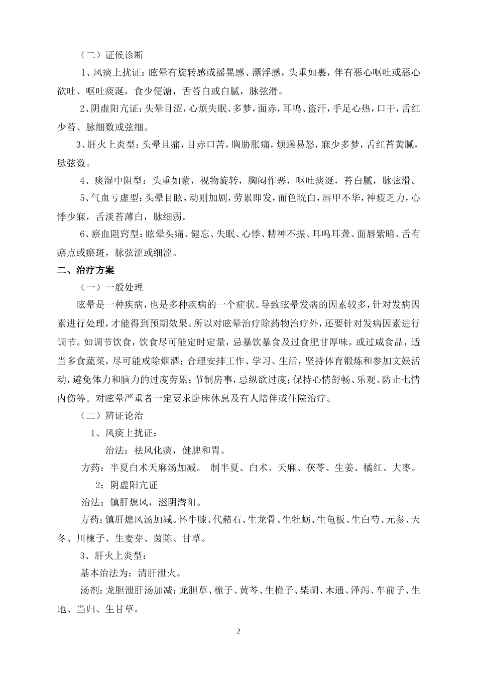眩晕中医诊疗方案(2017优化版)_第2页