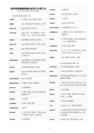 高考阅读理解高频必背词汇分类汇总