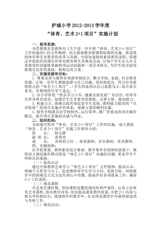 护城小学艺体计划2011