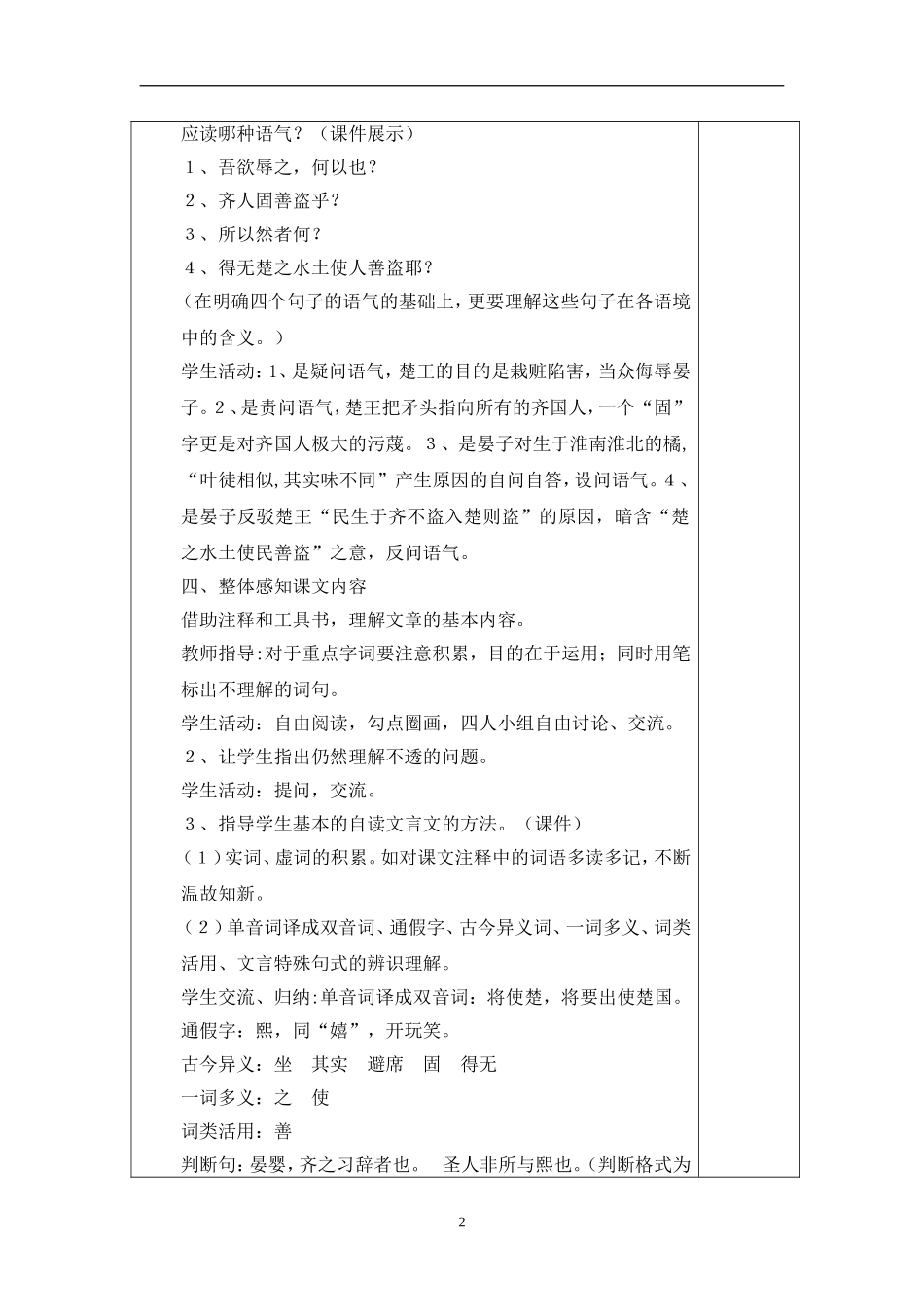 晏子使楚教案_第2页