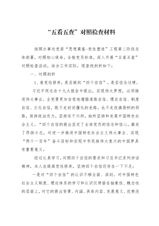 五看五查对照检查材料