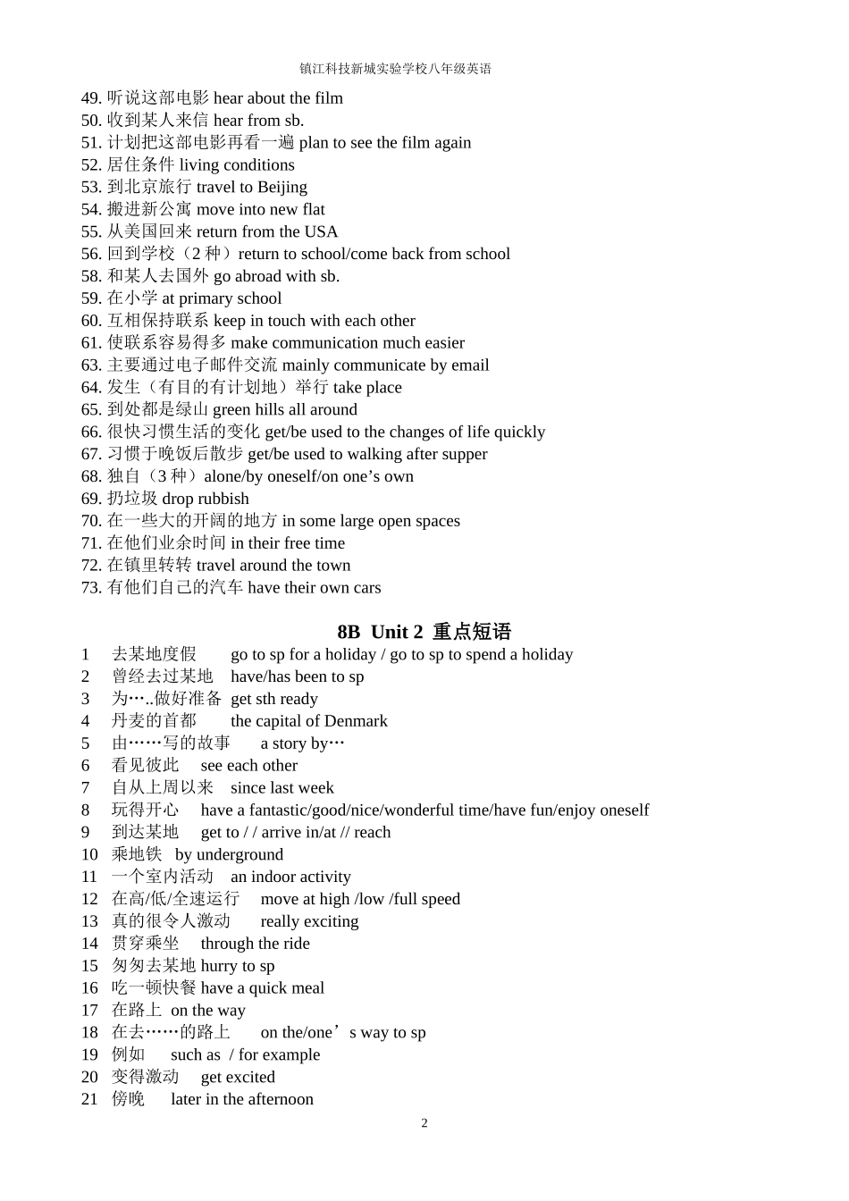 八下词组复习_第2页