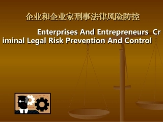 企业和企业家刑事法律风险防控