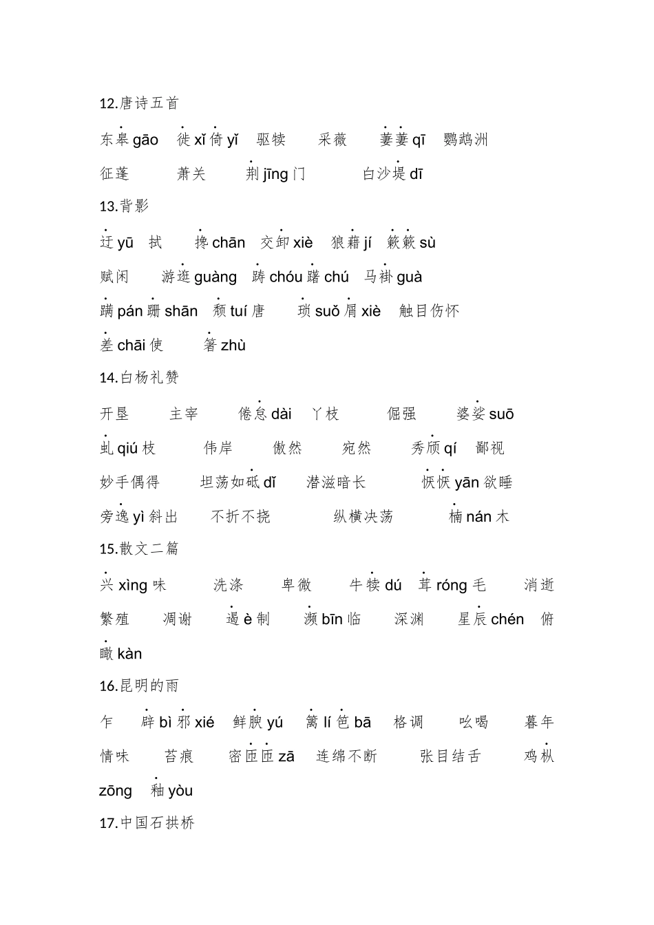 人教版八年级语文上册课后词语_第3页