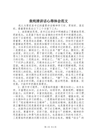 袁纯清讲话心得体会范文