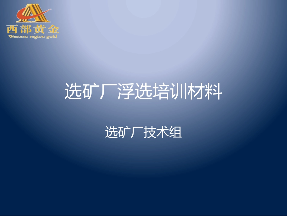 选矿厂浮选培训材_第1页