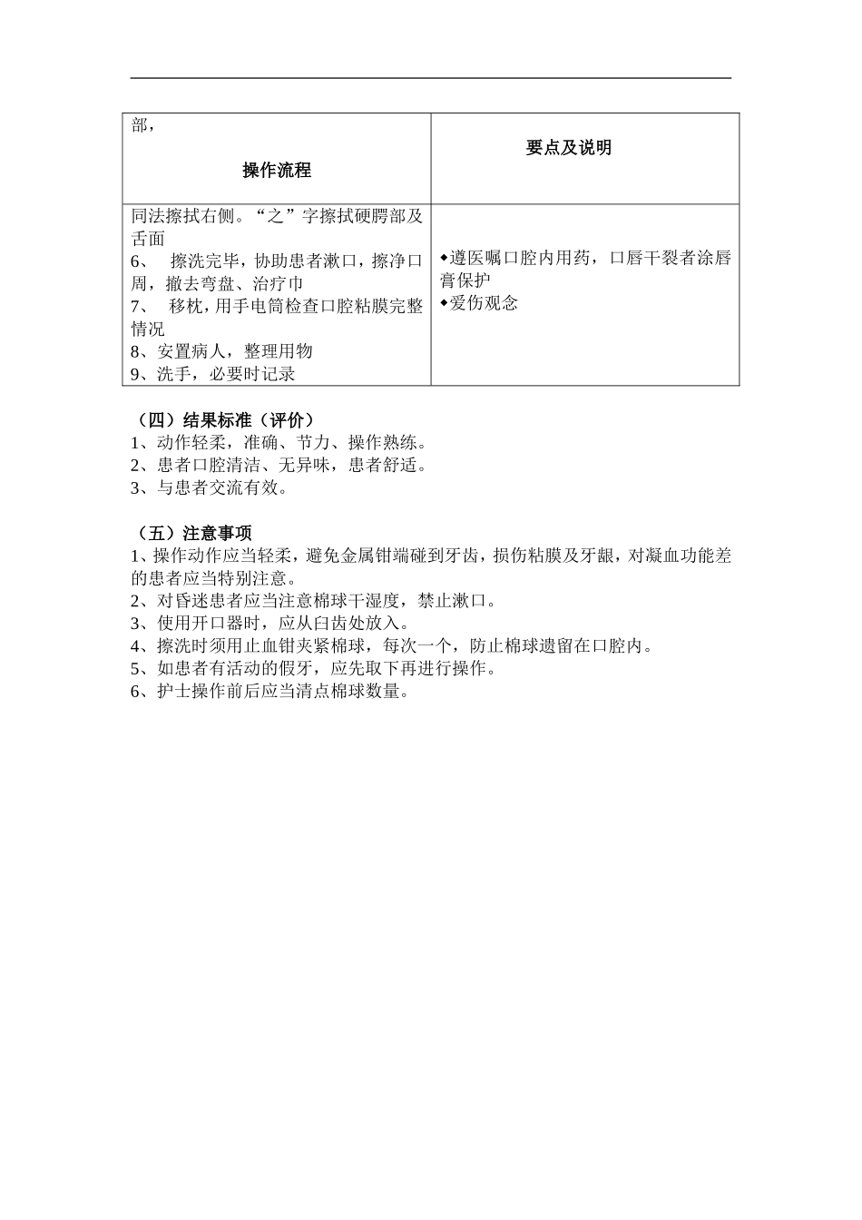 口腔护理操作流程及评分标准_第2页