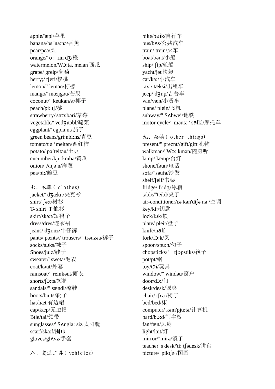 英语音标单词短语常用句_第3页