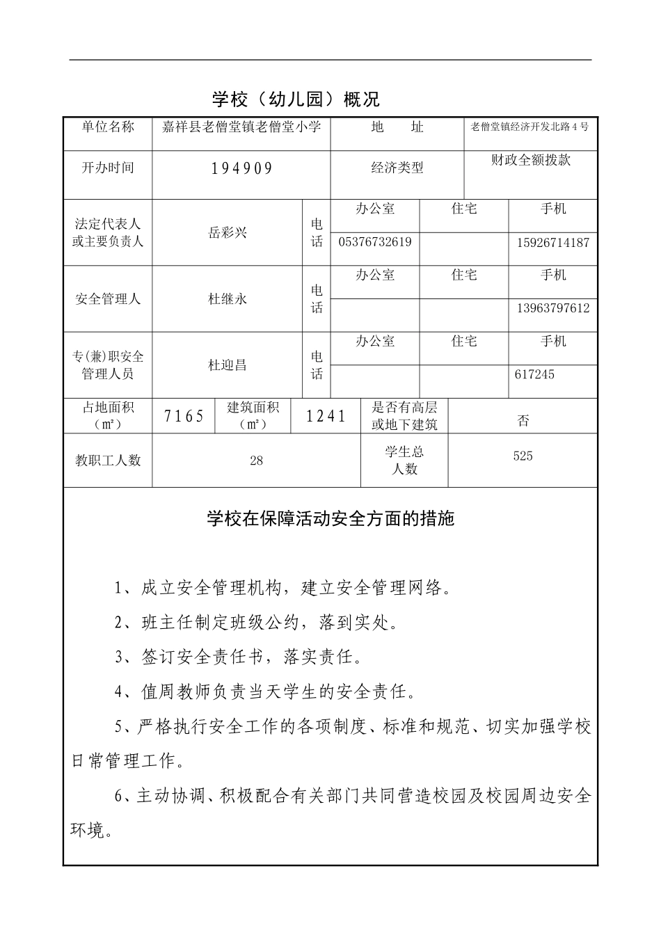 学校安全管理台帐样本_第2页