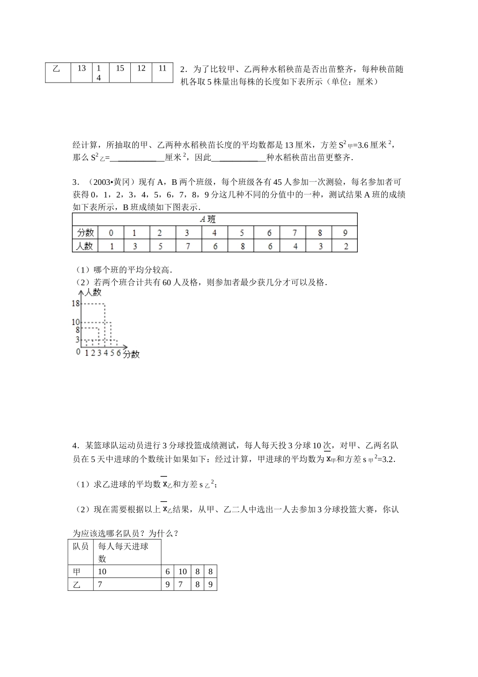 方差、标准差练习题_第2页