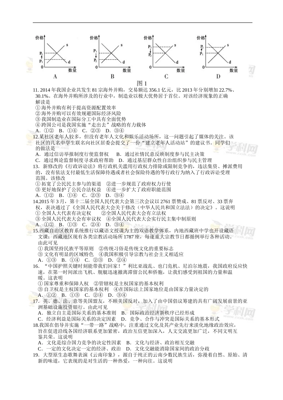江苏省2015年普通高等学校招生统一考试_第2页