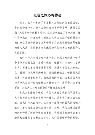 红色之旅心得体会
