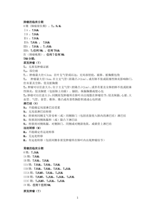 六种癌症临床分期