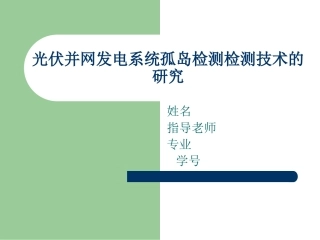 孤岛,检测,答辩PPT