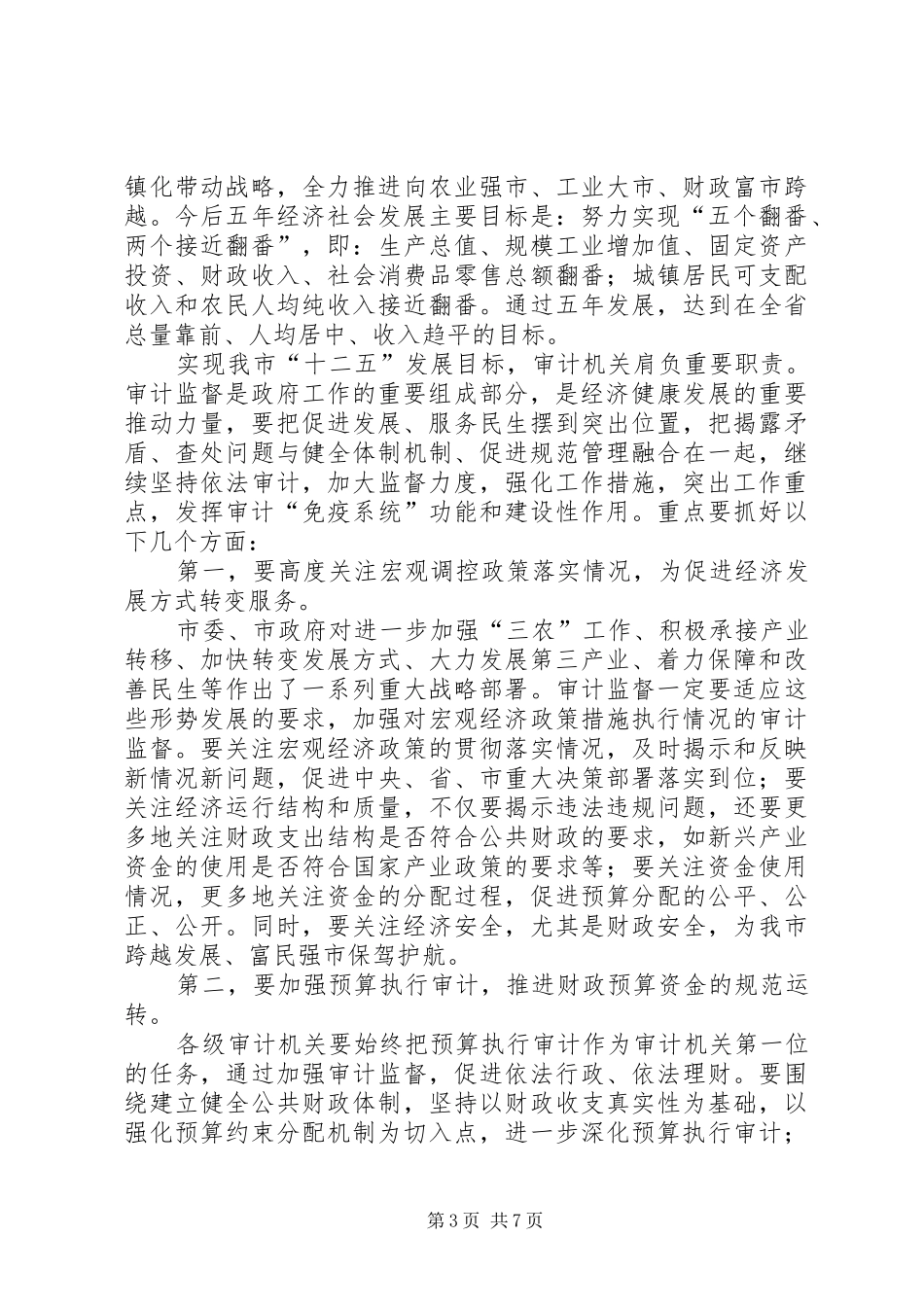 审计工作交流会发言范文_第3页