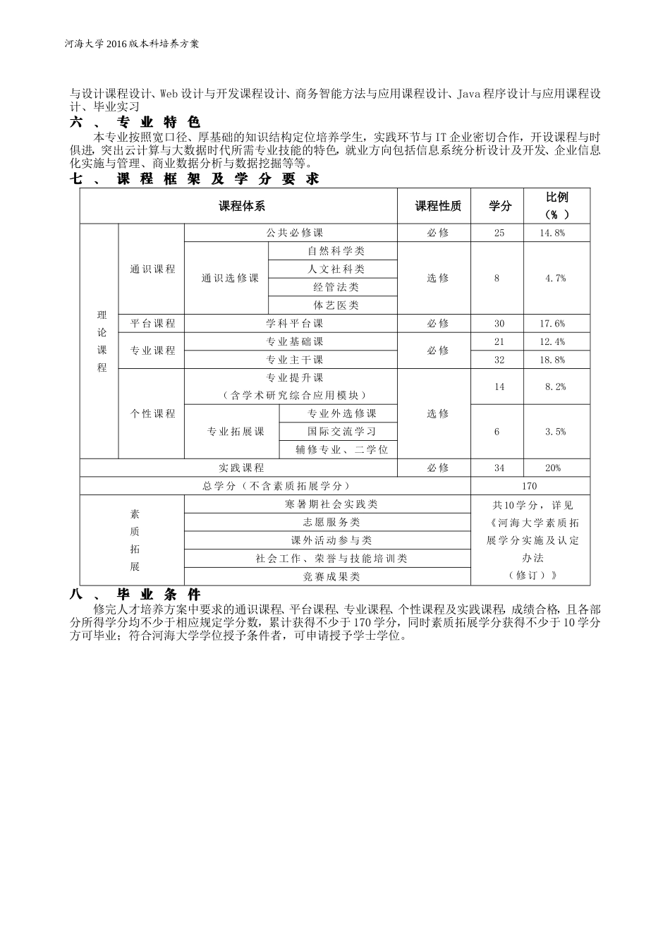 信息管理与信息系统专业本科培养方案 (2)_第2页