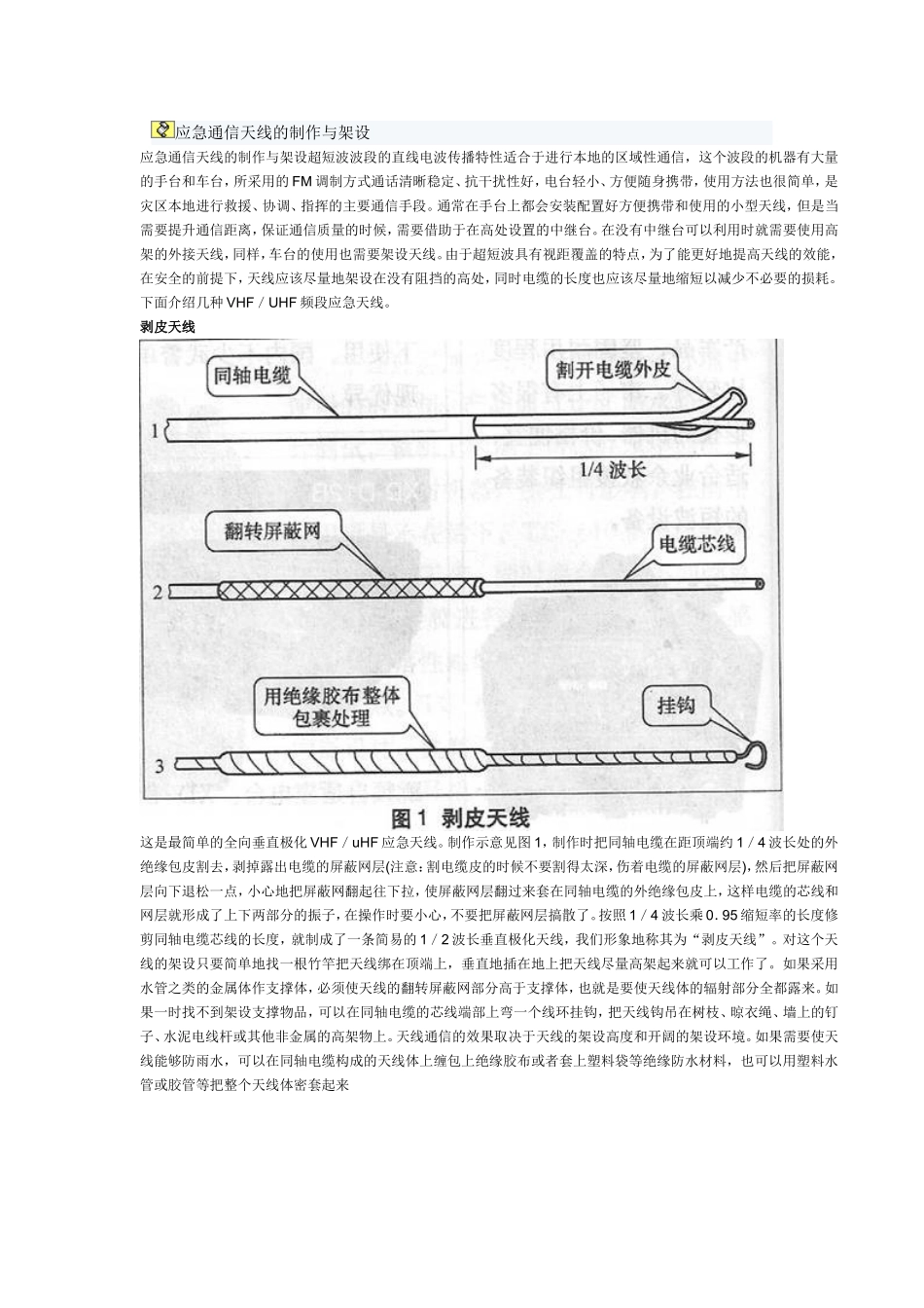 应急通信天线的制作与架设_第1页