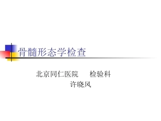正常骨髓形态学检查