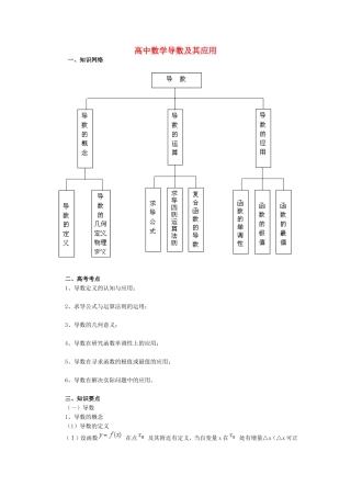 高中数学导数及其应用