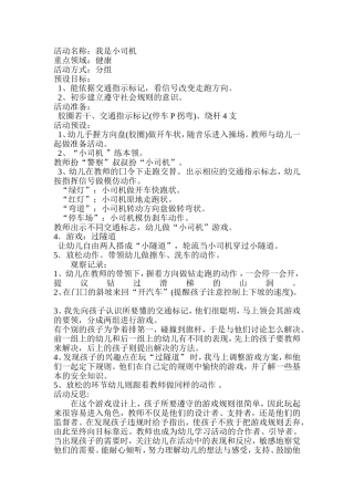 大班《我是汽车小司机》设计与反思