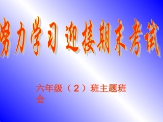 努力学习-迎接期末考试主题班会