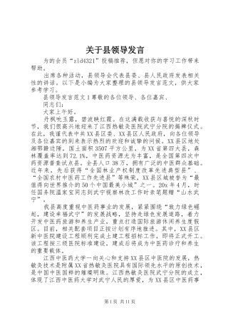 关于县领导发言