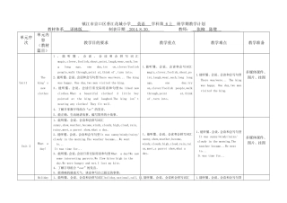 六年级英语教学计划表（新）