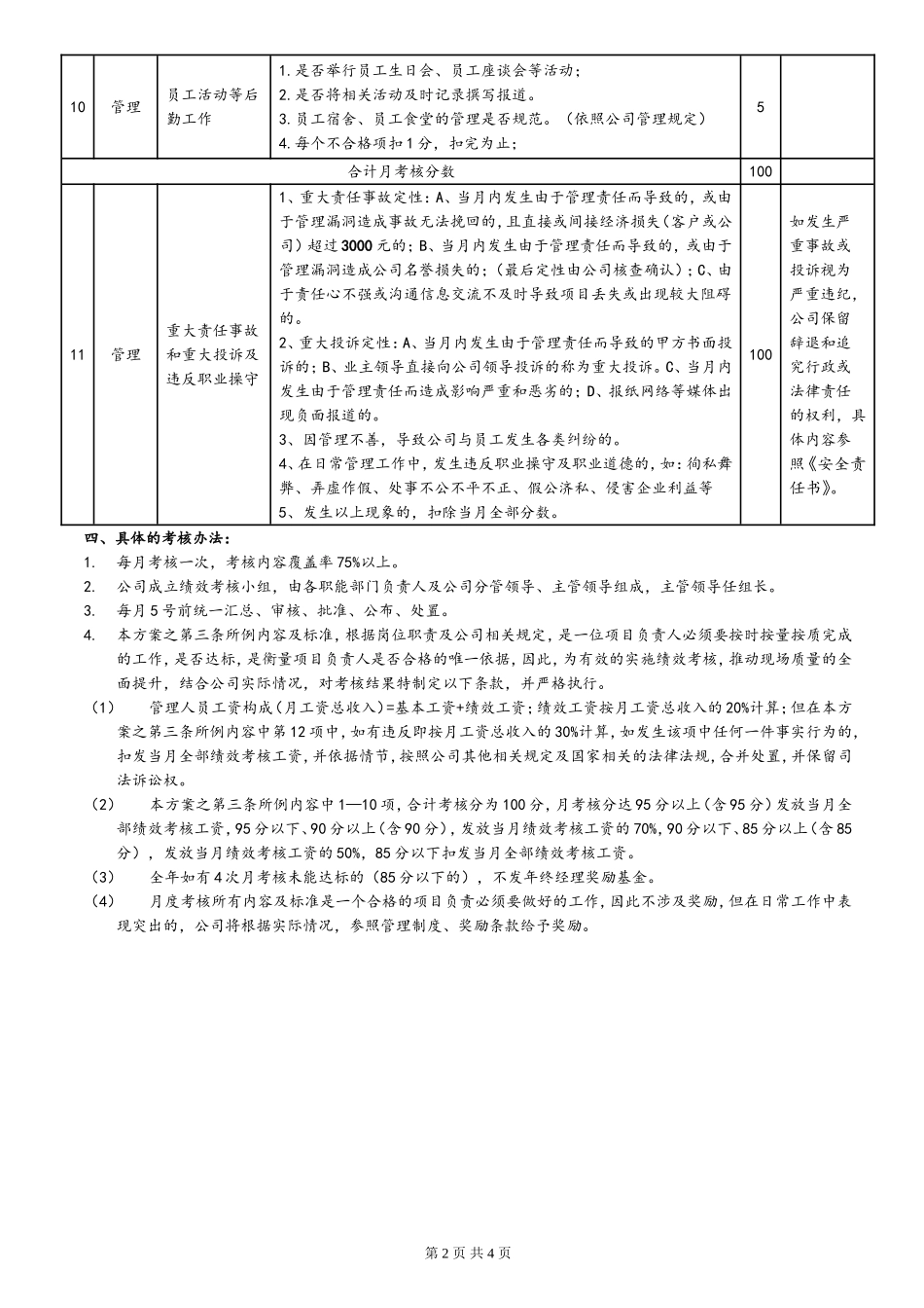 物业管理公司项目经理考核标准_第2页