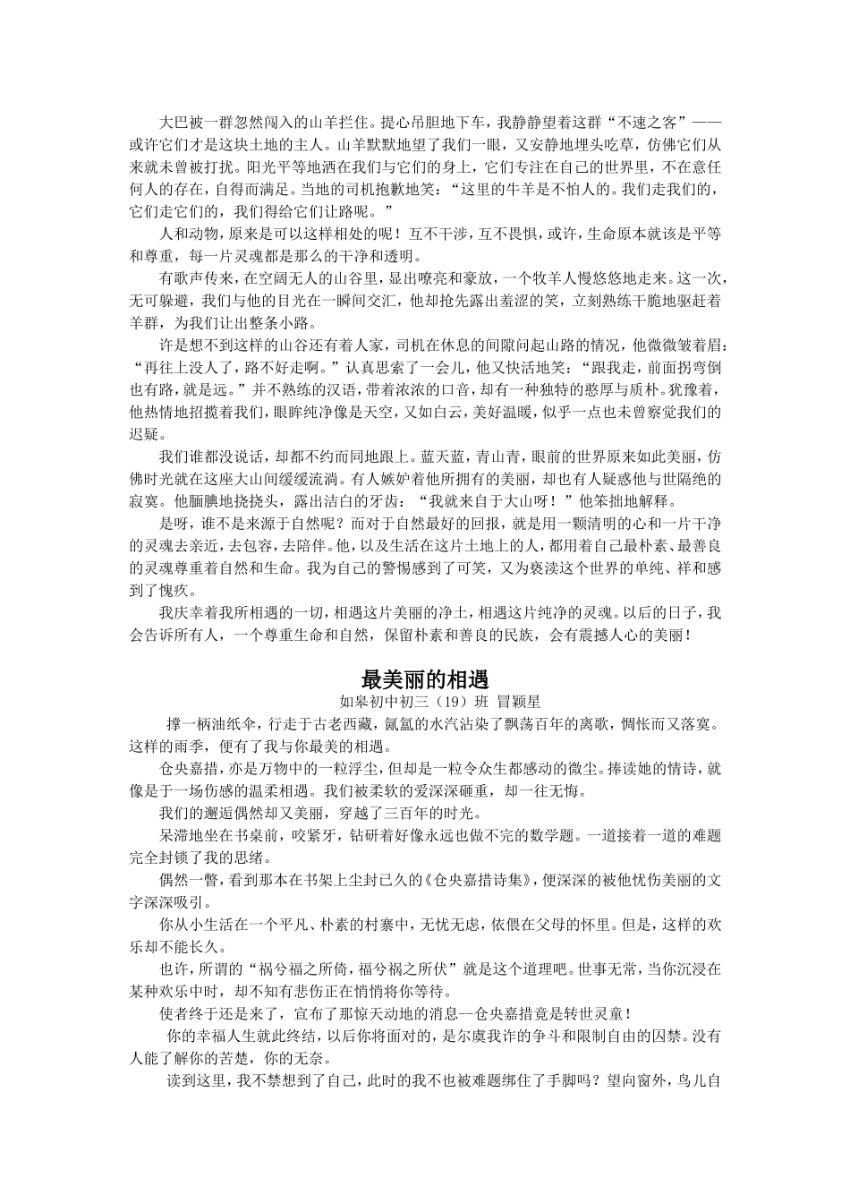 最美丽的相遇(优秀作文精选汇编) (2)_第2页