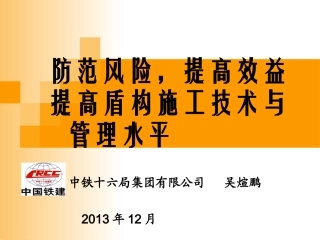 软土地层盾构施工技术与管理 2013