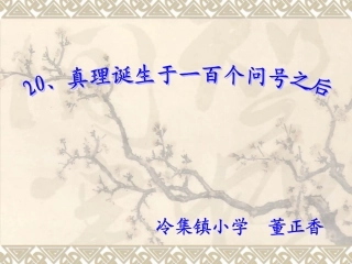 20、真理诞生于一百个问号之后