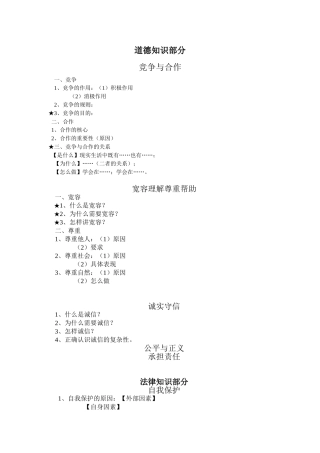 初三思想复习知识点