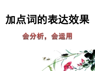 中考复习——加点词的表达效果