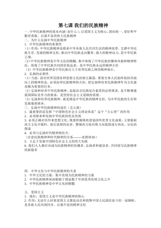 中华民族精神知识总结