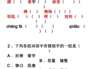 《最后一课》练习巩固