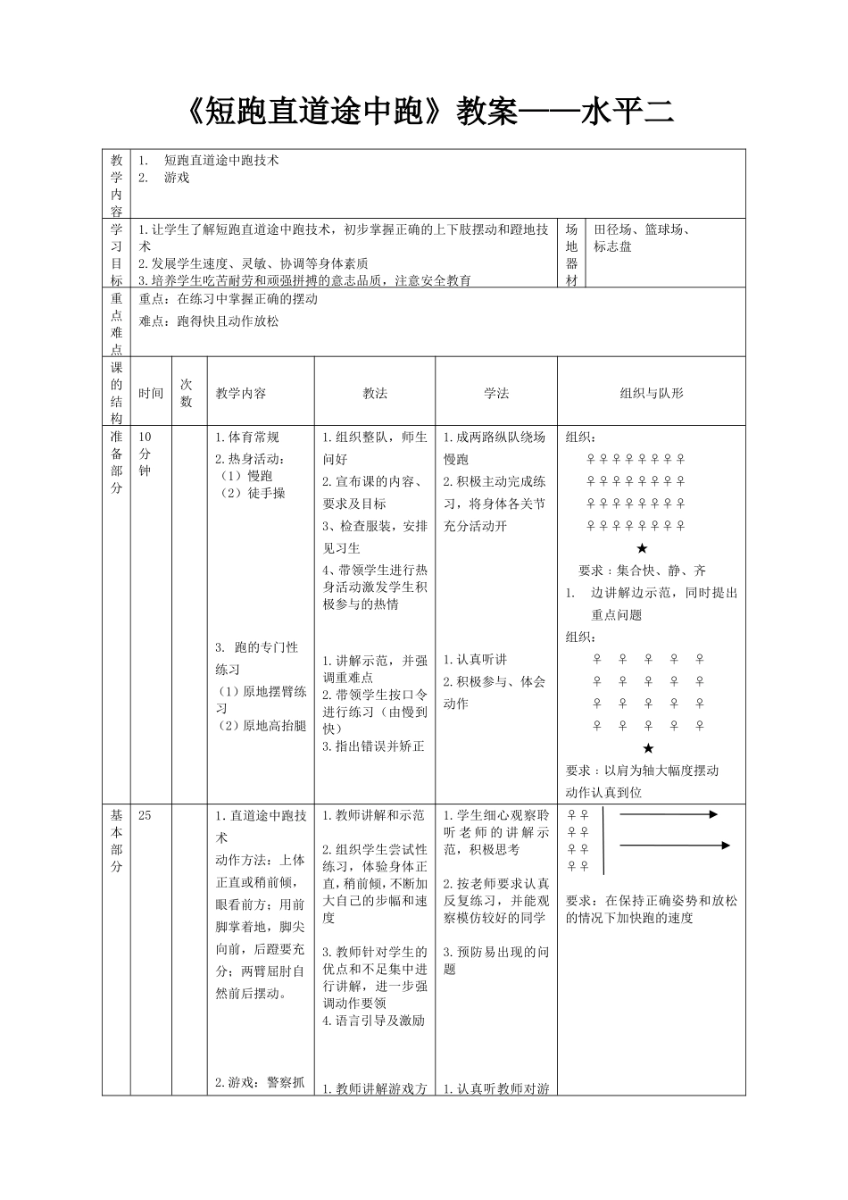 短跑途中跑教案_第1页