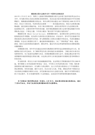 模拟联合国大会海牙召开中国学生表现优异
