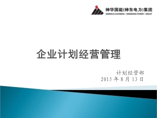 神华国能(神东)电力企业计划经营管理