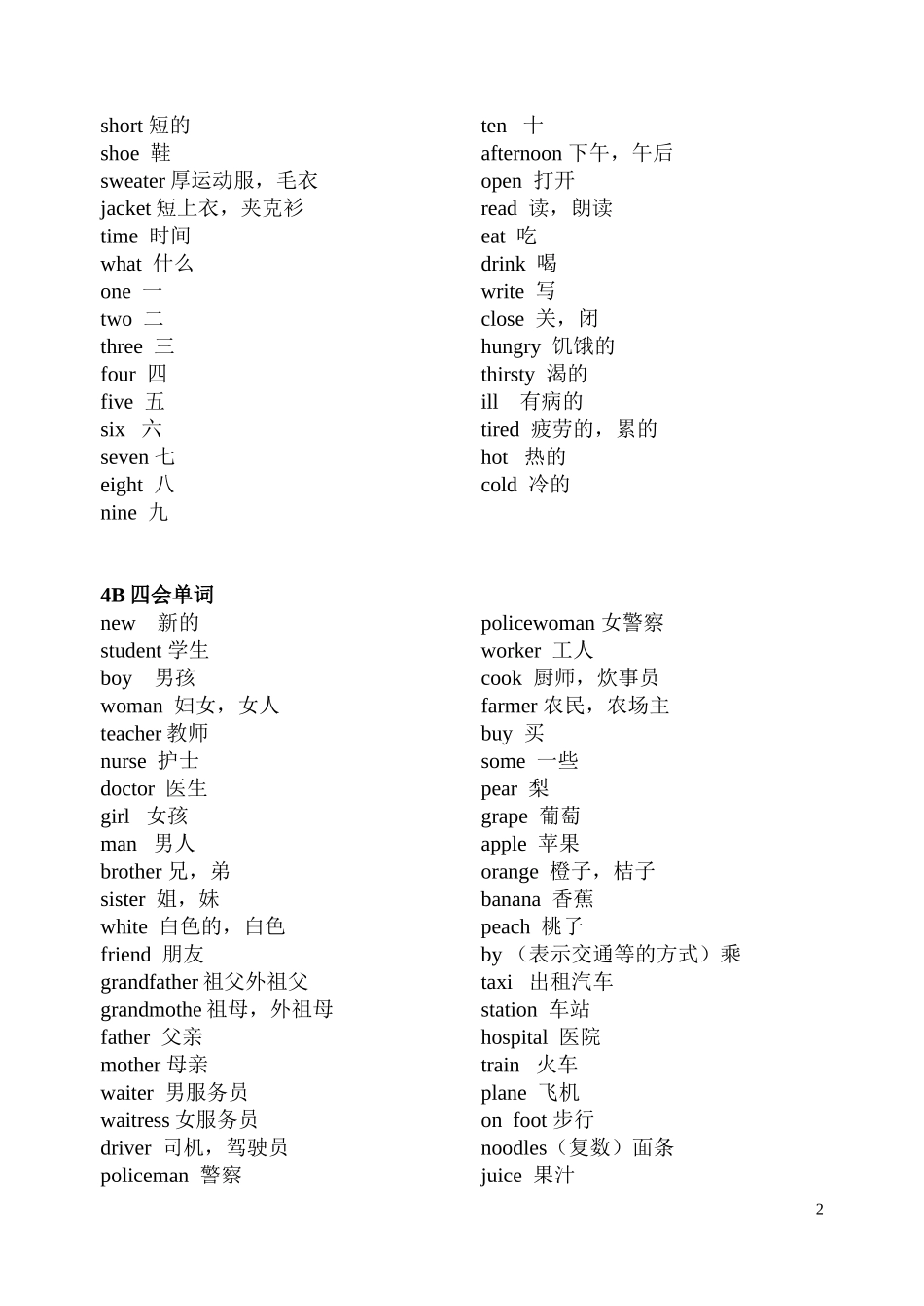牛津英语3B-5B，译林英语六年级上册单词汇总_第2页