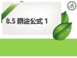 8.5乘法公式1
