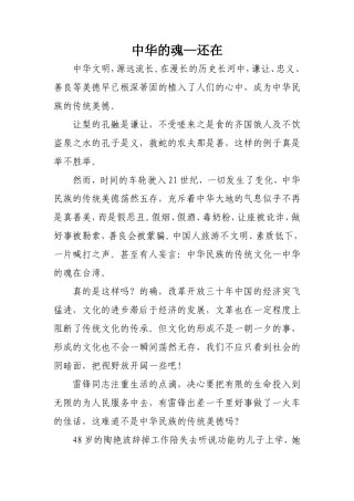 中华的魂——还在