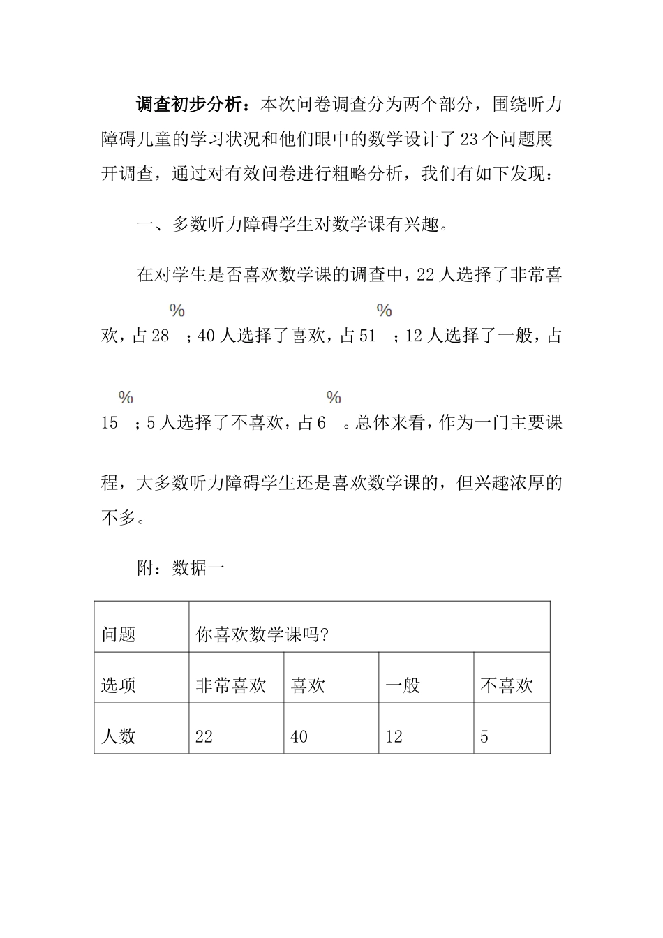 咸阳市听力障碍儿童数学学习兴趣调查分析_第2页