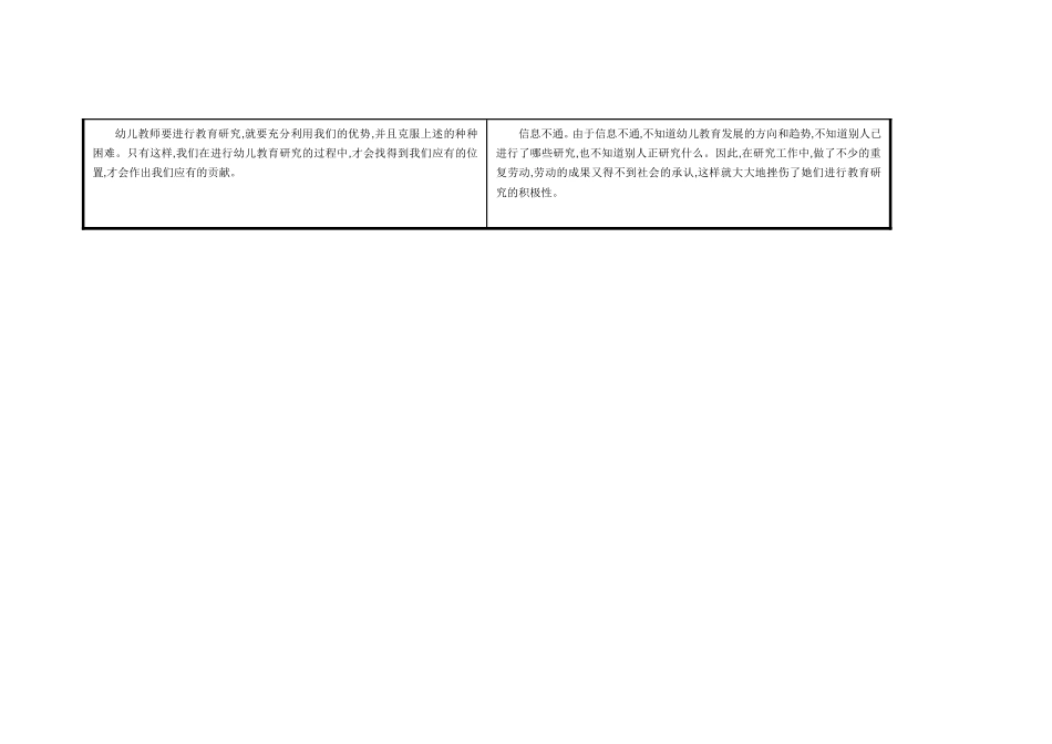 作为幼儿教师在进行科研计划时的优势和劣势_第3页