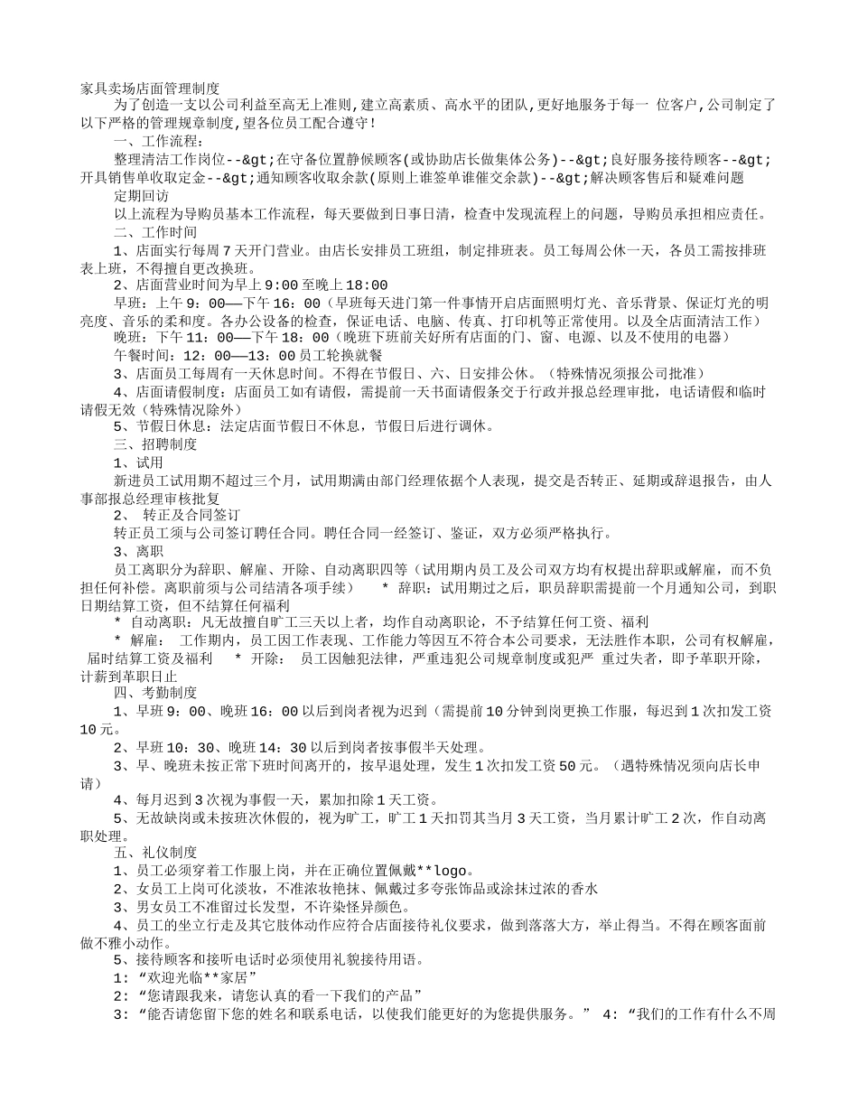 家具店规章制度_第1页