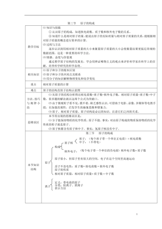 化学九年级上鲁教版2.3 原子的构成教案 (新版)鲁教版